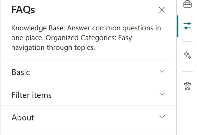 FAQs Property Pane