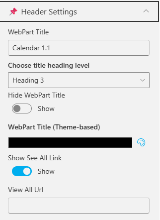 Header settings