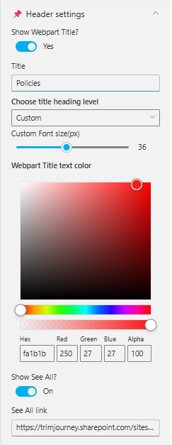 Header Settings