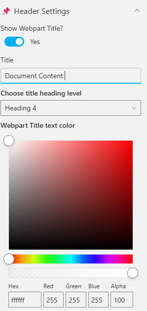 Header Settings