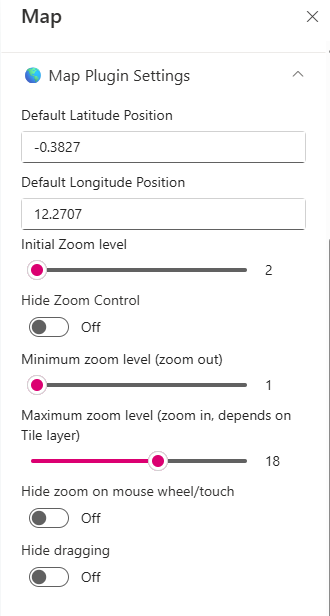 Map Plugin Settings