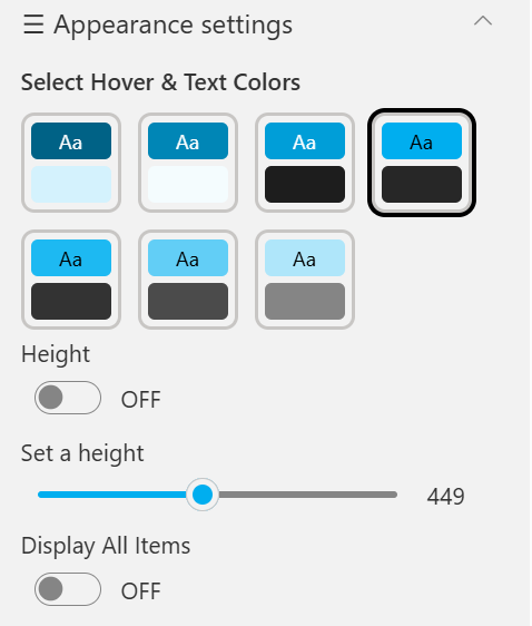 Appearance Settings