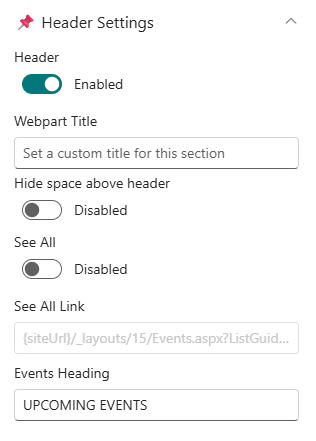 Header Settings