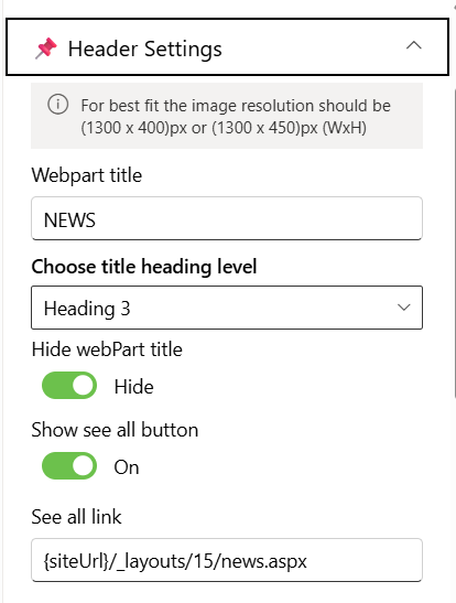 Header Settings