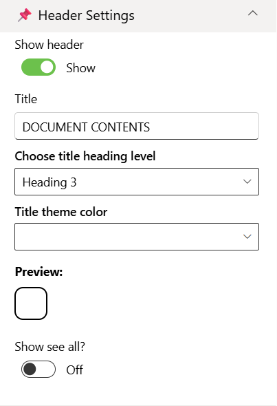 Header Settings