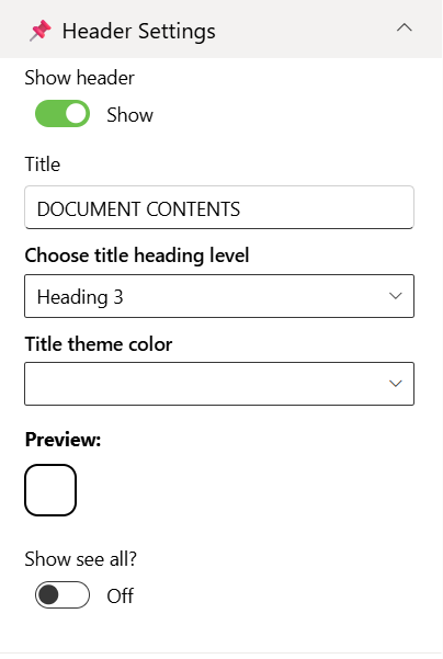 Header Settings