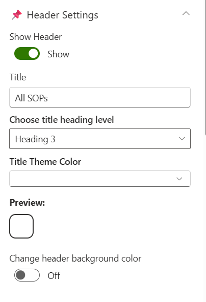Header Settings