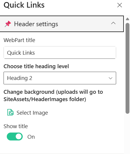 Header Settings