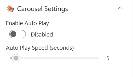 Carousel Settings