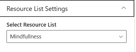 Resource List Settings