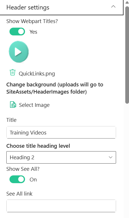 Header Settings