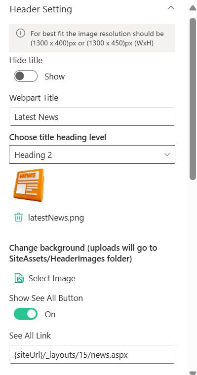 Header Settings