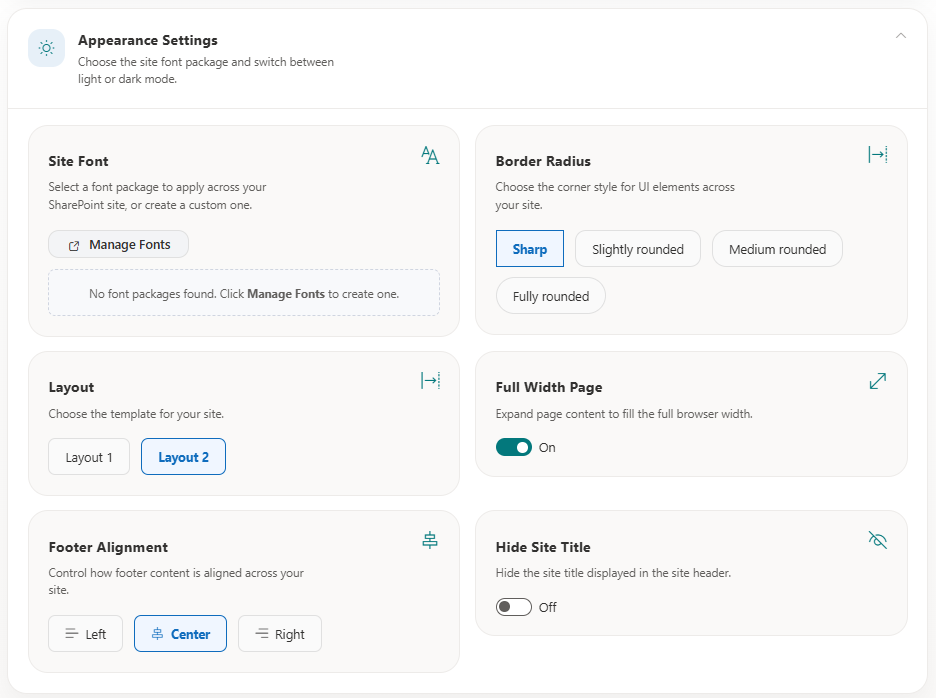 Branding Appearance Settings Configuration