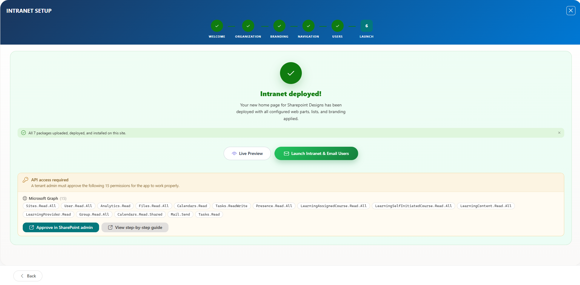 Post Deployment Screen