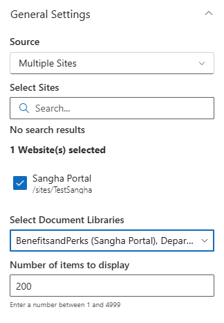 Multi Sites General Settings Multi Sites General Settings