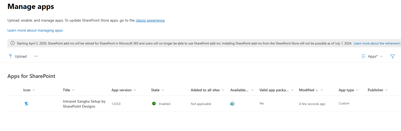 Upload Package Upload Package