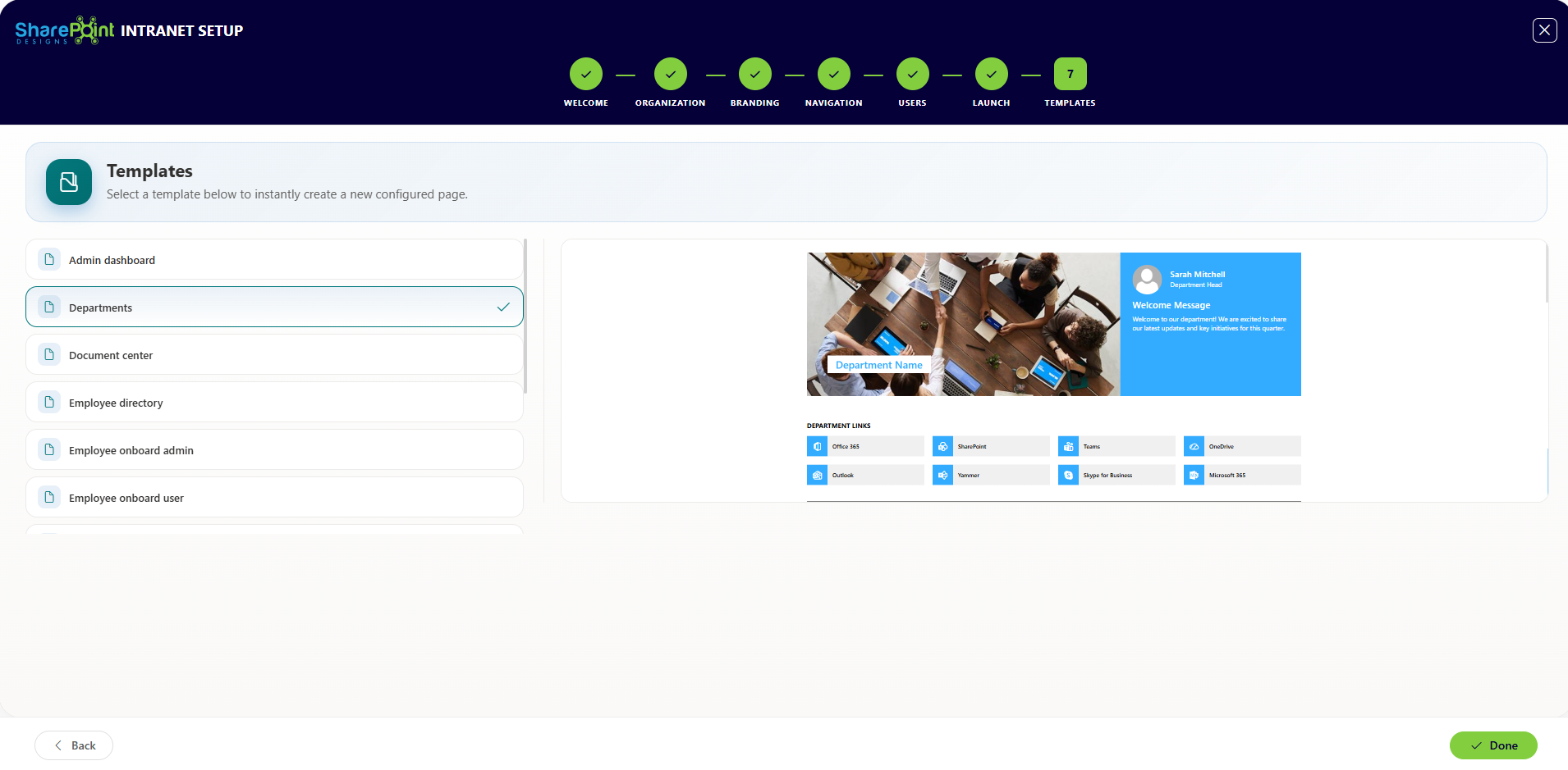 Templates Screen
